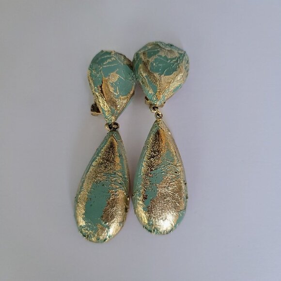 Vintage Clip-On Dangle Earrings - Picture 1 of 4